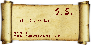 Iritz Sarolta névjegykártya